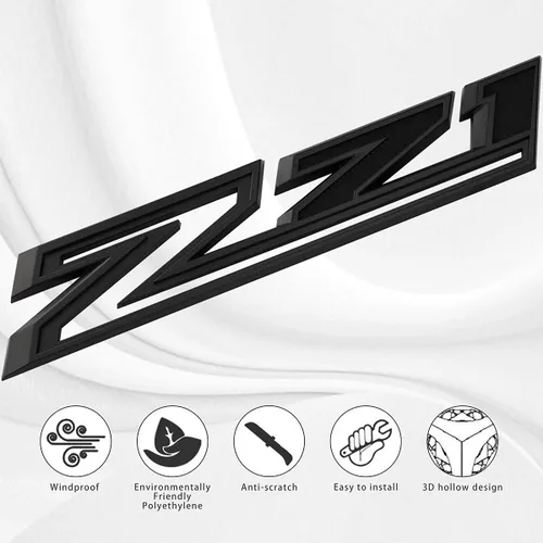 Vista 3 de 2 piezas de repuesto de emblemas Z71 para Silverado 1500 2500 3500 2019-2021 84632695 Placa de identificación OEM (blanco)