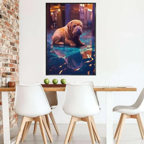 Vista 9 de Shar Pei - Rompecabezas de madera de perro de 1000 piezas, sorpresa para la decoración del hogar, rompecabezas artístico, regalo único de cumpleaños