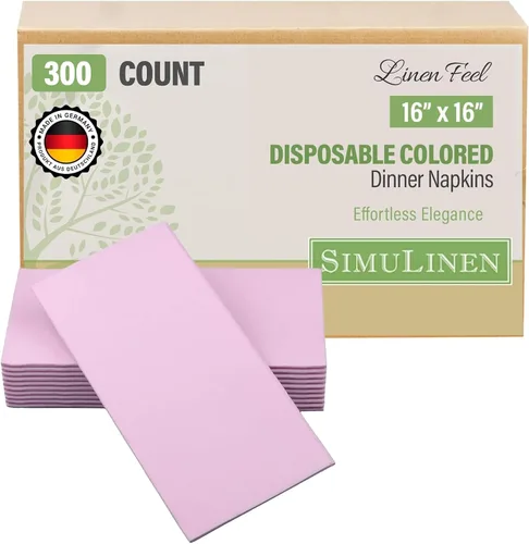 Vista 17 de SimuLinen Servilletas de Papel Desechables con Sensación de Lino Rosa Antiguo Rosa Empolvado – Servilletas de Cena de Boda Tipo Tela, Papel de Lujo