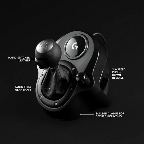 Vista 6 de Logitech G923 - Volante de carreras y pedales, respuesta de fuerza TRUEFORCE, cuero genuino + Logitech G Driving Force Shifter - Xbox XS, Xbox One