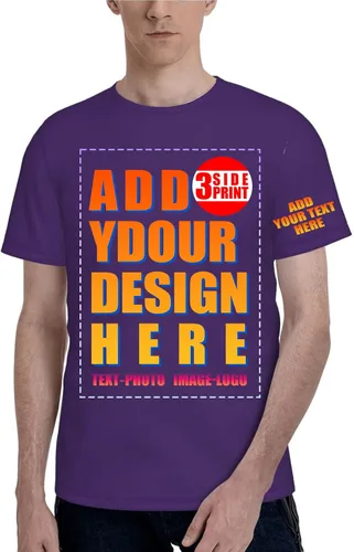 Vista 9 de Custom T Shirt Front and Back for Men Women Printed Photo Text Logo Cotton Camisa-negro