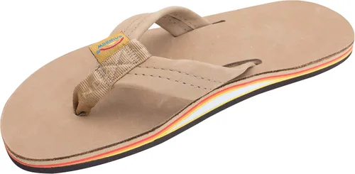 Vista 15 de Sandalias Rainbow para hombre de una sola capa de cuero Premier Cafe
