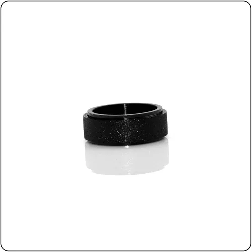 Vista 3 de Anillo giratorio negro de acero inoxidable esmerilado