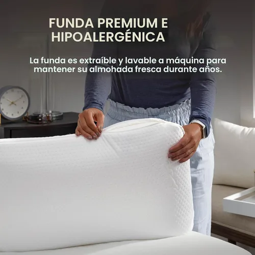 Vista 5 de Tempur-Pedic Almohada Symphony de Espuma Viscoelástica Sensación Suave de Lujo, Estándar, Blanco