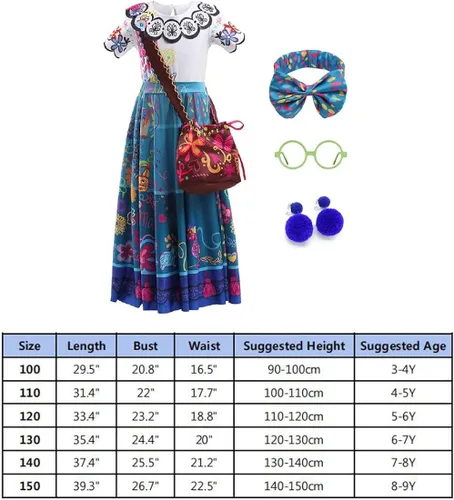 Vista 7 de Disfraz del personaje Mirabel vestido del personaje Isabella para niñas traje de cosplay Pepa disfraces para Halloween