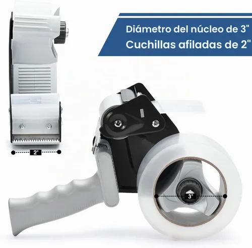 Vista 3 de Pistola dispensadora de cinta de embalaje, Pacific Mailer, pistola dispensadora de cinta de 2 pulgadas con cinta de embalaje de cartón de 2