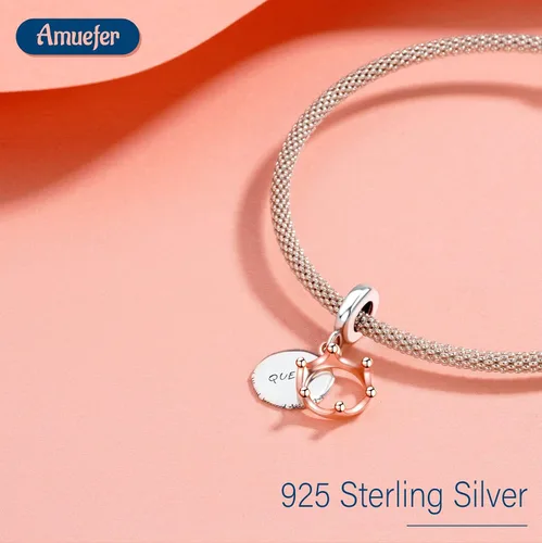 Vista 89 de Amufer S925 Charms for Women, compatible with Pandora Bracelets and Necklaces, Jewelry Gift