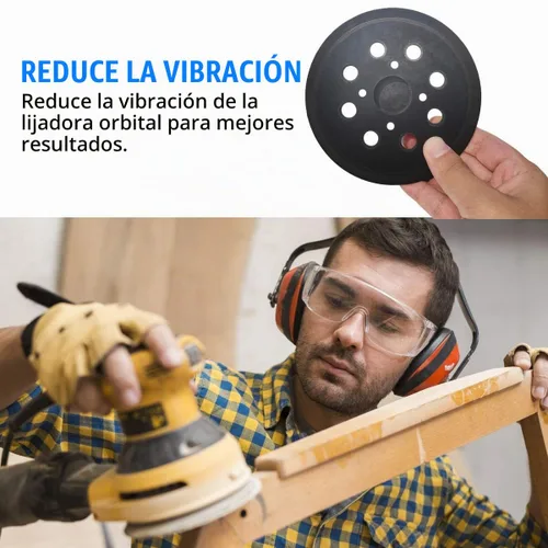 Vista 5 de Reemplazo de almohadilla lijadora de 5 pulgadas compatible con Ryobi RS290 RS280VS RS281VS