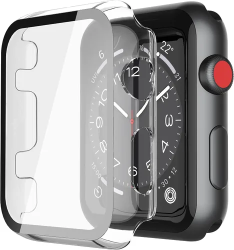 Vista 51 de Misxi Juego de 2 Fundas de Vidrio Templado Compatibles con Apple Watch Series 3 y Series 2 de 1.496 Pulgadas, Protector de Pantalla de Policarbonato