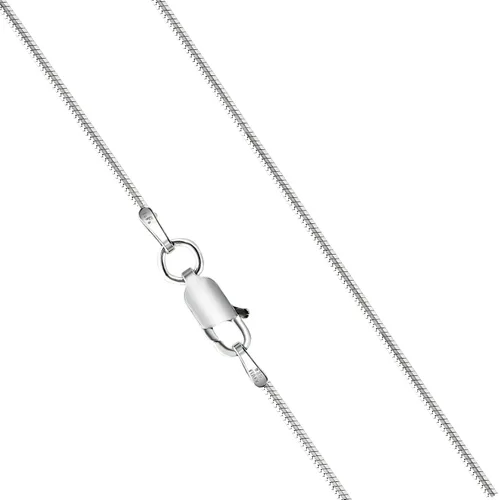 Vista 2 de Italian Fashions Cadena de serpiente italiana de plata de ley 925 de 0.039 in, 0.047 in, 0.055 in, 0.063 in, collar hecho a mano, fuerte, cierre