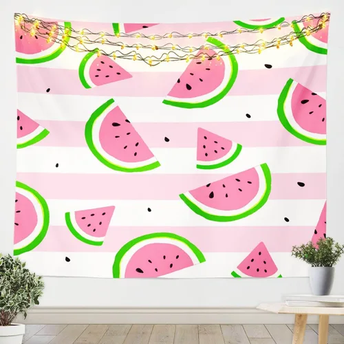 Vista 3 de Manfei Bonito tapiz de aguacate con estampado de corazones verdes y grises para colgar en la pared para niños, niñas y adolescentes, tapiz de pared