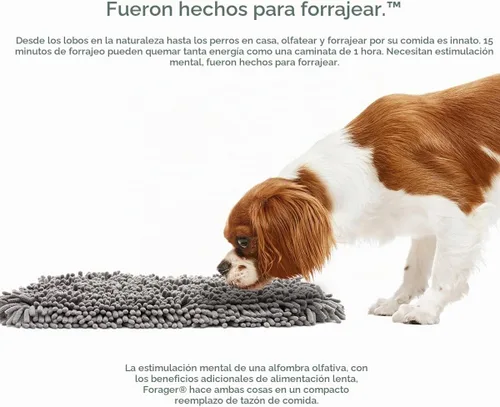 Vista 4 de Pet Parents Forager Tazón de alimentación lenta para perros y alfombrilla de olfateo - SoftSnout, base antideslizante (Bosque 30 cm)