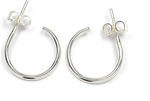 Vista 9 de Aretes de aro de plata de ley, plata de ley 925, 0.472 in, 16 ga, aretes de aro para mujer, aretes de aro de plata hipoalergénica, aretes de aro