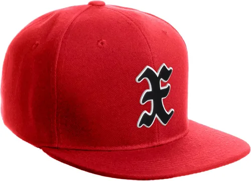 Vista 829 de Daxton Gorra clásica con visera de billete plano con letras del alfabeto inglés antiguo de la A a la Z