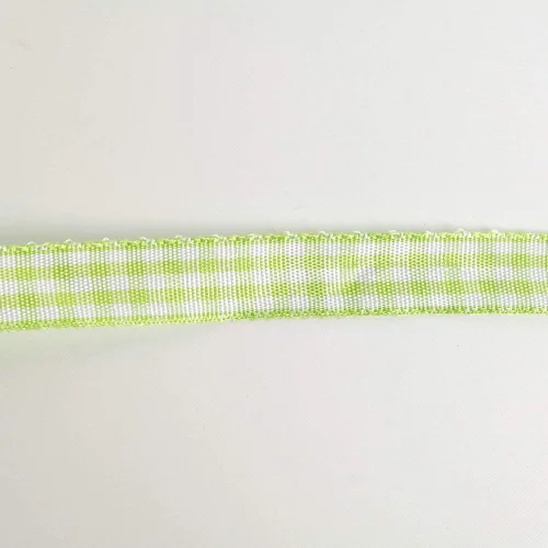 Vista 8 de Rollo de cinta a cuadros a cuadros verde manzana, 25 yardas cada rollo, 100% poliéster (3/8 pulgadas, verde manzana)