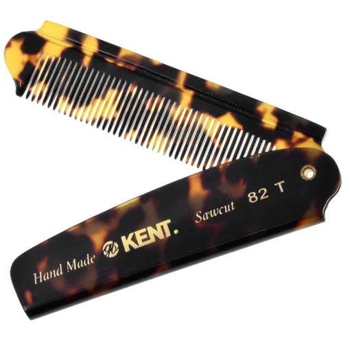 Vista 11 de Kent 82T Peine plegable hecho a mano para hombres, peine de pelo de dientes finos para el cuidado diario del cabello, barba o bigote, uso seco