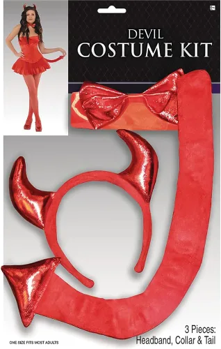 Vista 4 de Amscan Accesorios para disfraz de diablo rojo (3 piezas) - Irresistiblemente encantador y tentador - Perfecto para Halloween y fiestas temáticas