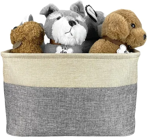 Vista 7 de Cesta de almacenamiento plegable personalizada con un bonito perro Bulldog inglés, plegable, de tela resistente, cubo de almacenamiento para Gris