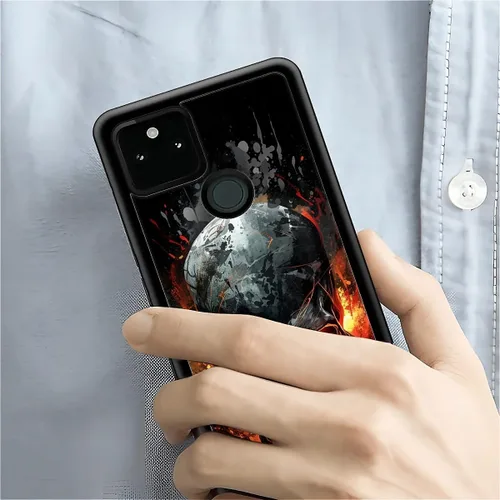 Vista 1051 de Compatible con Google Pixel 4A 5G Mobile Case Creative Acrylic Panel trasero Silicona Protección Grip especialmente diseñado para Google Pixel 4A 5G
