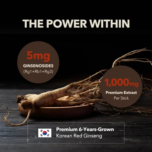 Vista 7 de Barras de extracto líquido de ginseng rojo coreano, 1,000 mg, 30 barras
