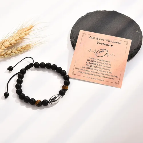Vista 5 de EFVISD Pulsera de fútbol, fútbol, baloncesto, béisbol, regalos para adolescentes, niños, jugadores, equipo, hijo, nieto, hermano, sobrino, amigo
