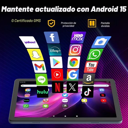 Vista 3 de JUNYANG Tablet, Android 15 Tablets de 10.1 pulgadas con Octa-Core, 12GB+128GB+ 2TB ampliable, Tablet PC de pantalla táctil HD grande para adultos