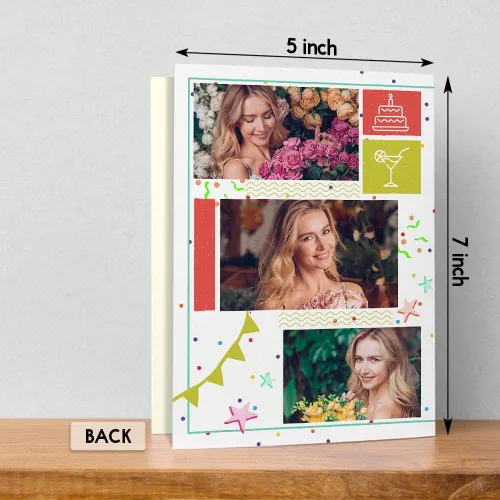Vista 6 de SANDJEST Tarjeta de cumpleaños personalizada con foto personalizada de 5 x 7 pulgadas, tarjeta de felicitación para pareja, marido, esposa, amantes