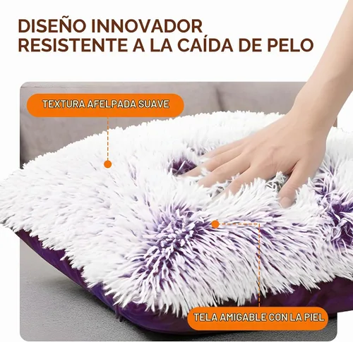 Vista 3 de Cheer Collection Almohadas Decorativas para Sofá y Cama, Almohadas Decorativas Suaves de Pelo Largo con Rellenos Incluidos, Acogedoras Almohadas
