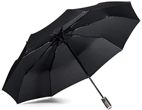 Vista 2 de LifeTek Windproof Travel Umbrella - Compact Automatic Wind Resistant Strong and Portable - Small Folding Backpack Umbrellas for Rain perfect for Car