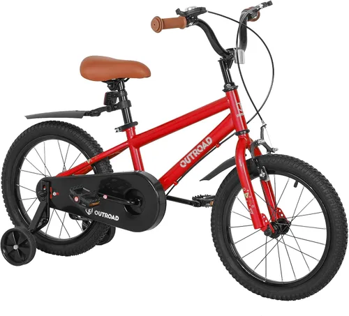 Vista 15 de Outroad - Bicicleta infantil para niños y niñas de 3 a 9 años, bicicleta para niños de 14, 16 y 18 pulgadas, con ruedas de entrenamiento, bicicletas