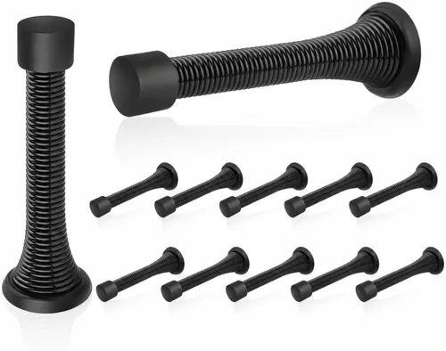 Vista 16 de HOMOTEK Paquete de 1 tope de puerta de resorte con parachoques de goma de 3-1/8", resorte flexible de servicio pesado, tope de puerta de pared