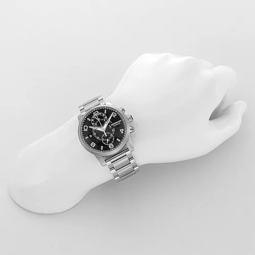 Vista 4 de Montblanc TIMEWALKER reloj negro para hombre 104286-N