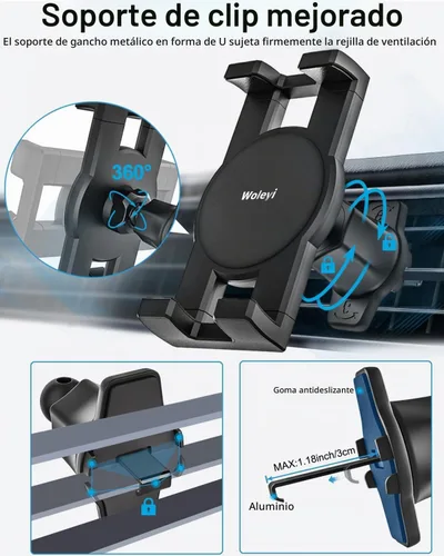 Vista 6 de Soporte universal para tablet de automóvil, 3 en 1, soporte universal para tableta con ventosa fuerte para salpicadero del automóvil, parabrisas