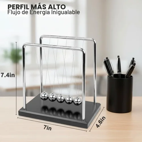 Vista 3 de Sealive Newton's Cradle Bolas de acero grandes y resistentes con base