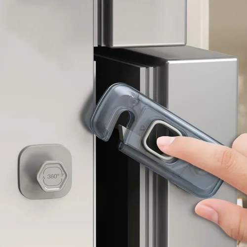 Vista 3 de QYESWHSR - Paquete de 5 cerraduras para refrigerador a prueba de niños, con almohadillas adhesivas adhesivas, cerraduras de seguridad para niños