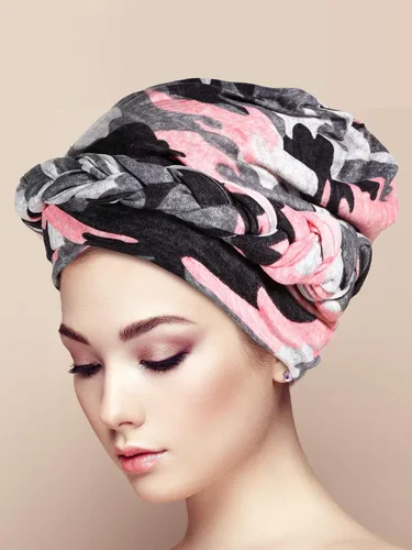 Vista 6 de 3 piezas de turbante para mujer, gorro preatado, gorro de dormir, Multi