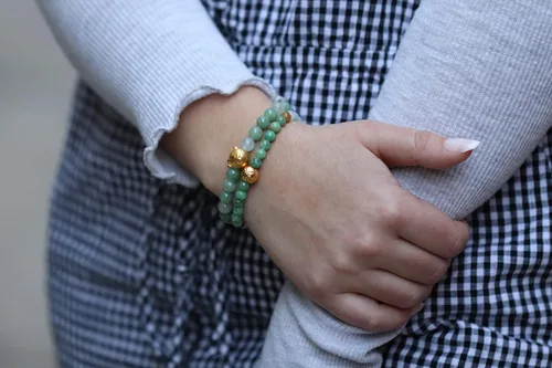 Vista 6 de Baikalla Jewelry Pulsera Pixiu de 24 quilates con cuentas de jadeBeads de nefrita natural, 0.315in, para hombres y mujeres, unisex, para niños