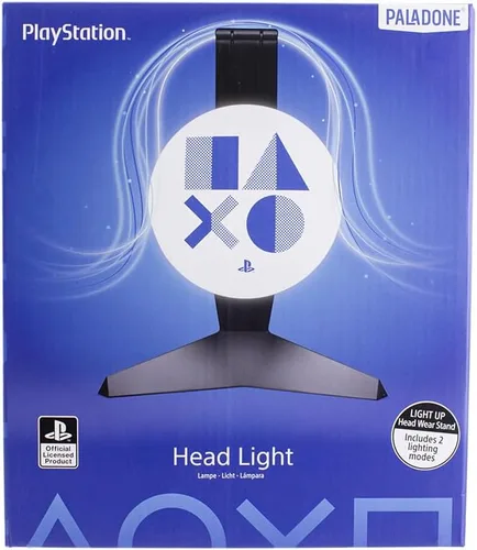 Vista 2 de Paladone PlayStation Light Up Headphone Stand, Turns On When Headphones are Placed, USB Powered Headset Stand for Gamers, PlayStation Gaming Setup