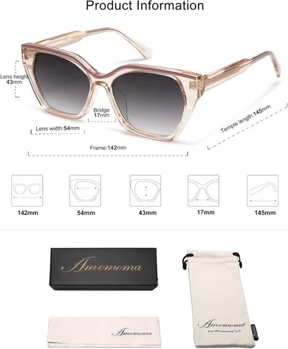 Vista 6 de Lentes de sol cuadrados de moda para mujer, elegantes lentes de sol UV400 AM6632A