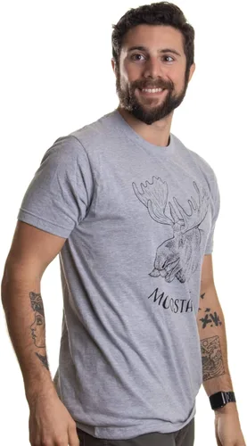 Vista 3 de Moostache Dad Joke Funny Stupid Animal Moose Humor Pun Bigote Camiseta para hombre
