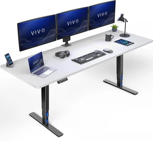 Vista 35 de VIVO - Escritorio eléctrico de pie de 71 x 30 pulgadas con marco de bambú real, ajuste de pantalla táctil, soporte de marco de 176 lb, serie 2E
