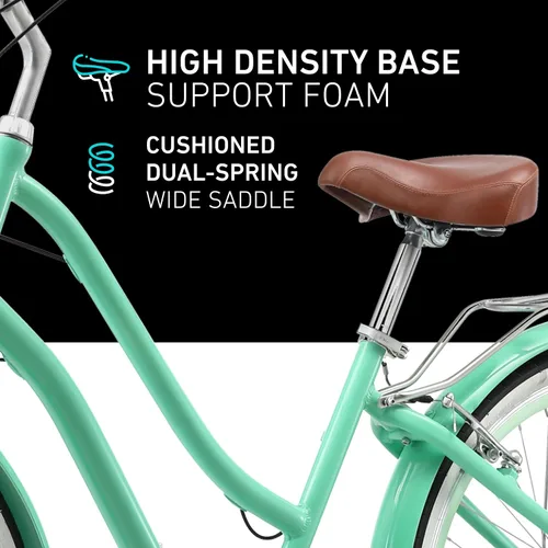 Vista 4 de sixthreezero EVRYjourney Bicicleta Cruiser de Playa para Mujeres, Bicicleta Híbrida de Turismo con Cuadro de Paso Bajo