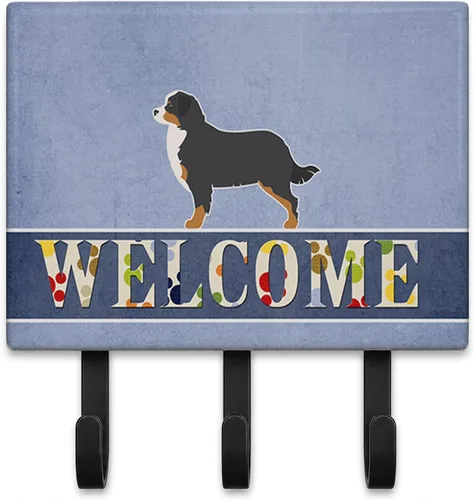 Vista 47 de Caroline's Treasures Afghan Hound - Gancho de pared de bienvenida, triple, multicolor Afghan Hound Welcome artwork on ceramic tile with three