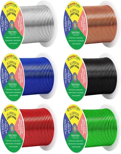 Vista 235 de Mandala Crafts - Alambre de aluminio anodizado de calibre 22 para hacer joyas - 137.2 m de alambre flexible surtido y coloreado - Doble para bonsái