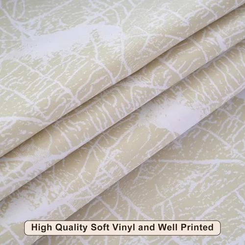 Vista 6 de LIBERECOO Mantel de vinilo resistente con reverso de franela, mantel de plástico impermeable a prueba de aceite, resistente a las manchas, lavable