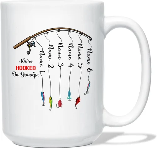 Vista 26 de Taza de café de cerámica con texto en inglés «Best Grandpa Add Photo », regalos para abuelo, abuelo, papá, amapola, Día del Padre, taza de café