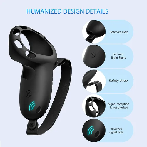 Vista 6 de OUKNAK Accessories Set Compatible with Quest 3, Silicone Protective Cover Case Set for Quest 3, Controller Grips, Front Shell Headset Cover and Face