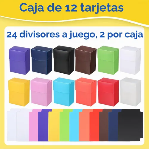 Vista 7 de Leyndo Paquete de 12 cajas de cartas TCG, caja de almacenamiento de tarjetas intercambiables, gran capacidad con divisores, se adapta a más de 80