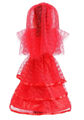 Vista 2 de Vestido de novia rojo gótico para niños pequeños Multicolor