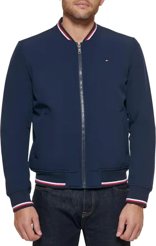 Vista 3 de Tommy Hilfiger Chaqueta bomber ligera Varsity de punto acanalado para hombre